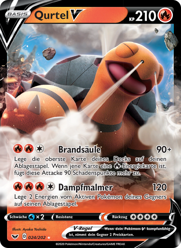 Qurtel V 24 — Sword & Shield (German Pokémon TCG card)