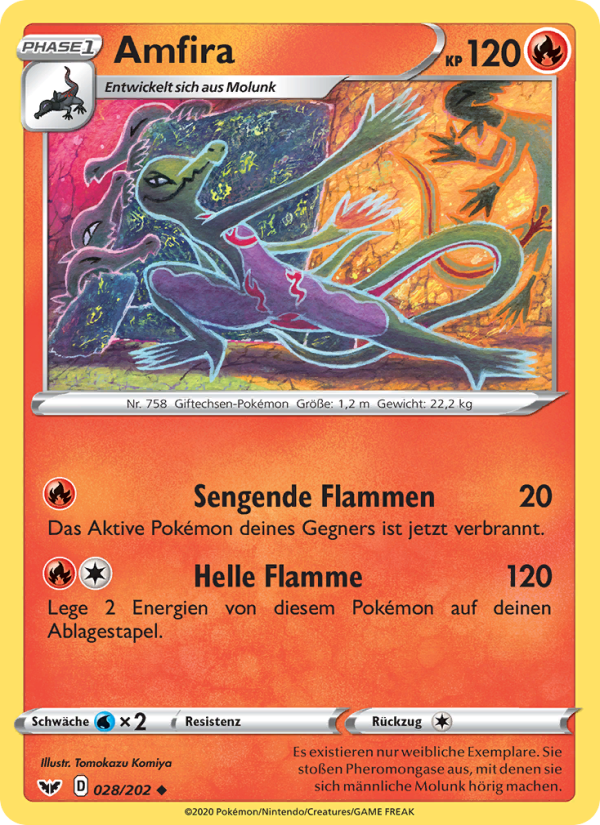 Amfira 28 — Sword & Shield (German Pokémon TCG card)
