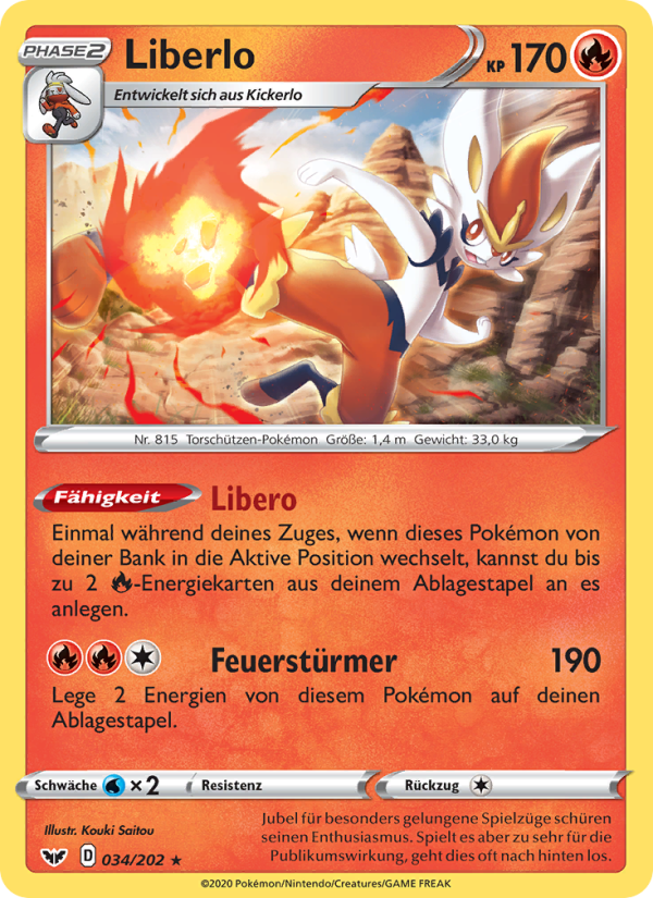 Liberlo 34 — Sword & Shield (German Pokémon TCG card)