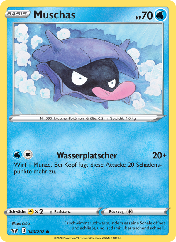 Muschas 40 — Sword & Shield (German Pokémon TCG card)