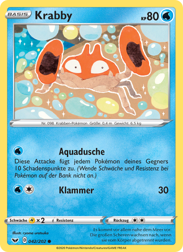 Krabby 42 — Sword & Shield (German Pokémon TCG card)