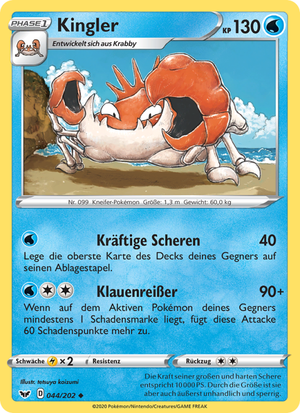 Kingler 44 — Sword & Shield (German Pokémon TCG card)