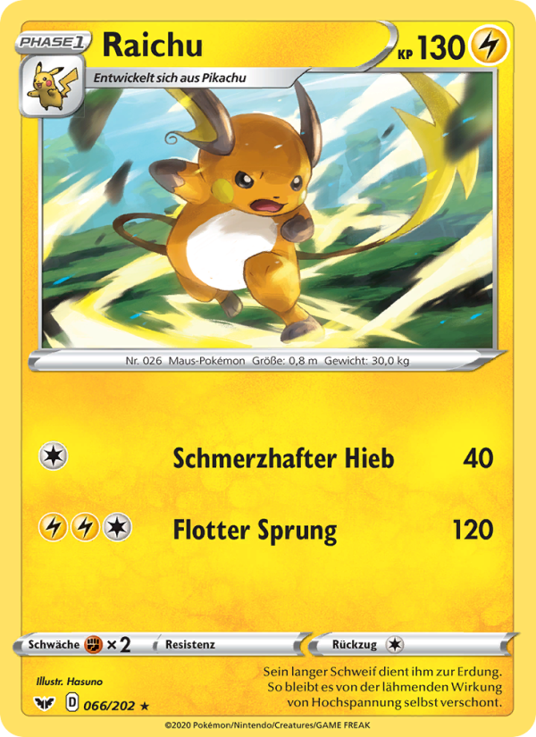 Raichu 66 — Sword & Shield (German Pokémon TCG card)