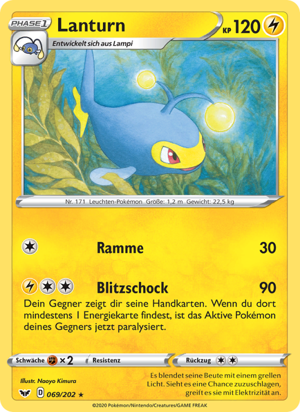 Lanturn 69 — Sword & Shield (German Pokémon TCG card)