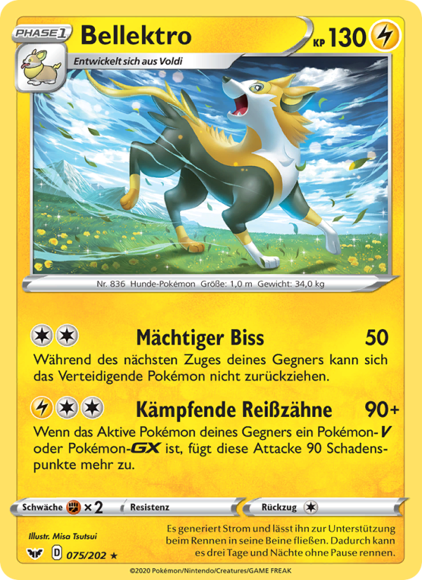 Bellektro 75 — Sword & Shield (German Pokémon TCG card)