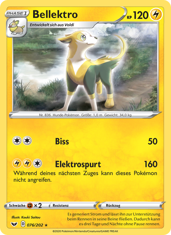 Bellektro 76 — Sword & Shield (German Pokémon TCG card)