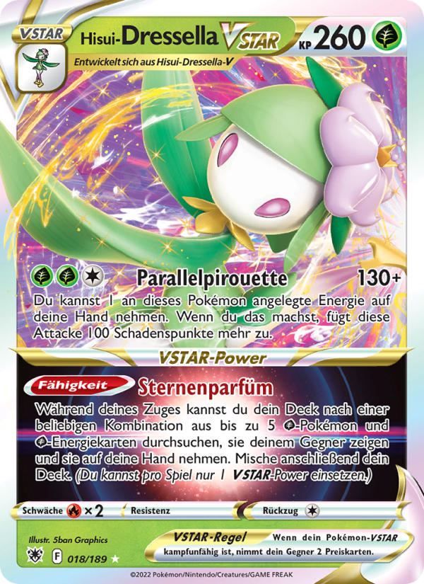 Hisui-Dressella VSTAR 018 — Astral Radiance (German Pokémon TCG card)