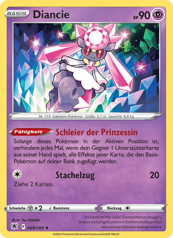 Diancie 068 — Astral Radiance (German Pokémon TCG card)