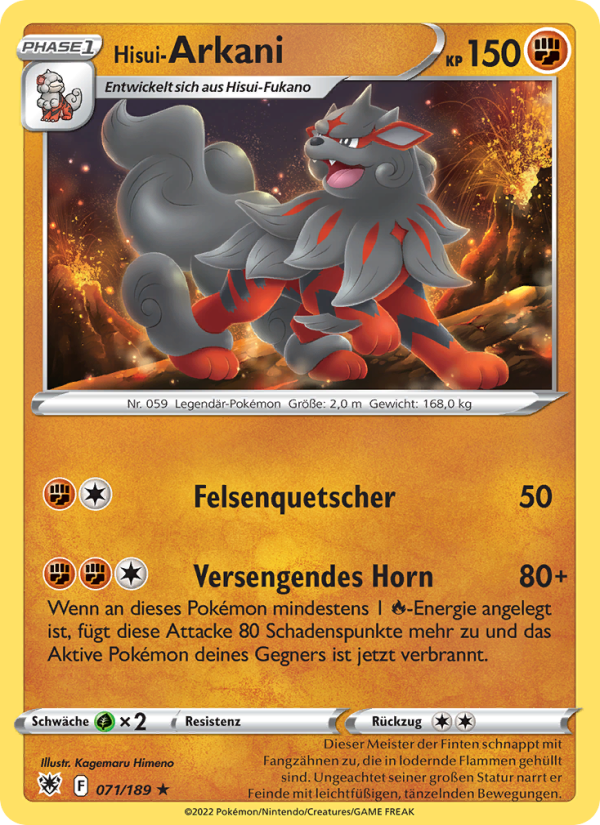 Hisui-Arkani 071 — Astral Radiance (German Pokémon TCG card)