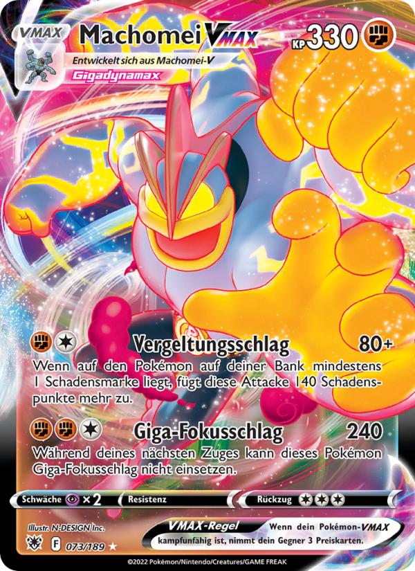 Machomei VMAX 073 — Astral Radiance (German Pokémon TCG card)