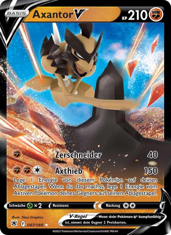 Axantor V 087 — Astral Radiance (German Pokémon TCG card)
