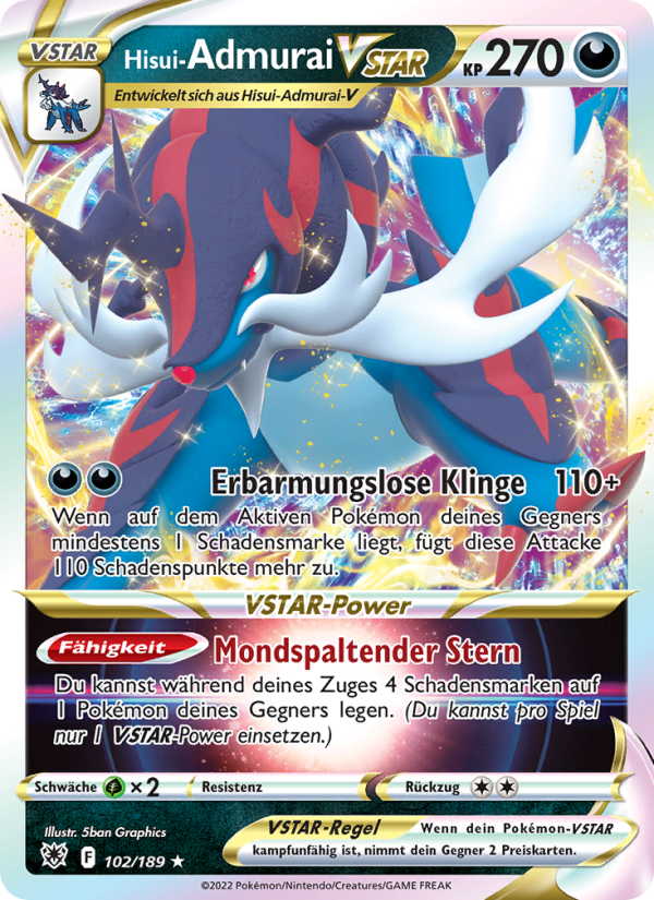 Hisui-Admurai VSTAR 102 — Astral Radiance (German Pokémon TCG card)