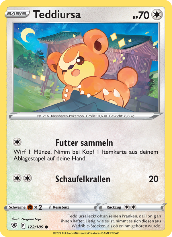 Teddiursa 122 — Astral Radiance (German Pokémon TCG card)
