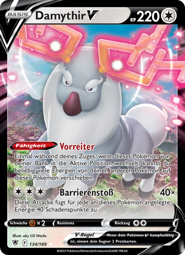 Damythir V 134 — Astral Radiance (German Pokémon TCG card)