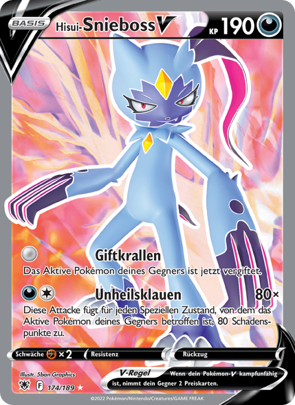 Hisui-Snieboss V 174 — Astral Radiance (German Pokémon TCG card)