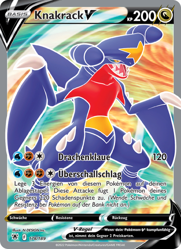 Knakrack V 178 — Astral Radiance (German Pokémon TCG card)