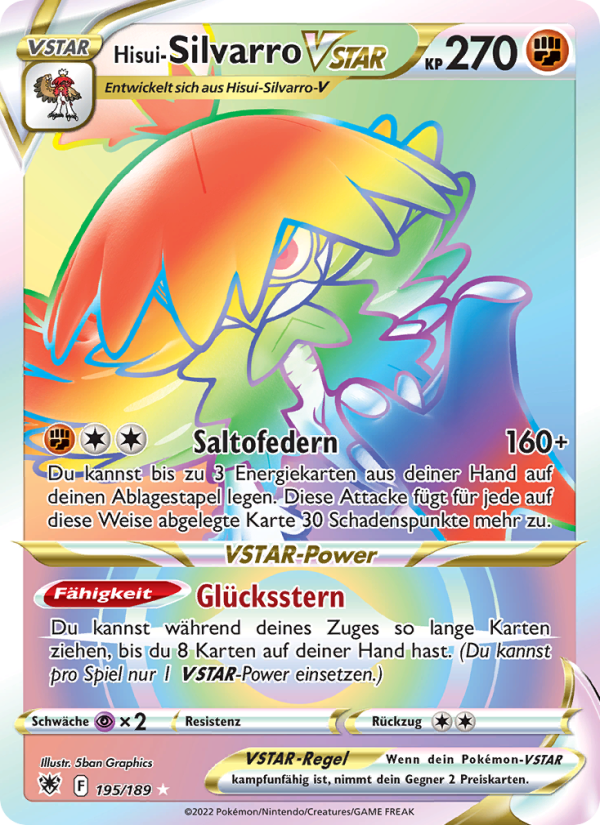 Hisui-Silvarro VSTAR 195 — Astral Radiance (German Pokémon TCG card)