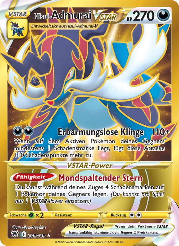 Hisui-Admurai VSTAR 209 — Astral Radiance (German Pokémon TCG card)