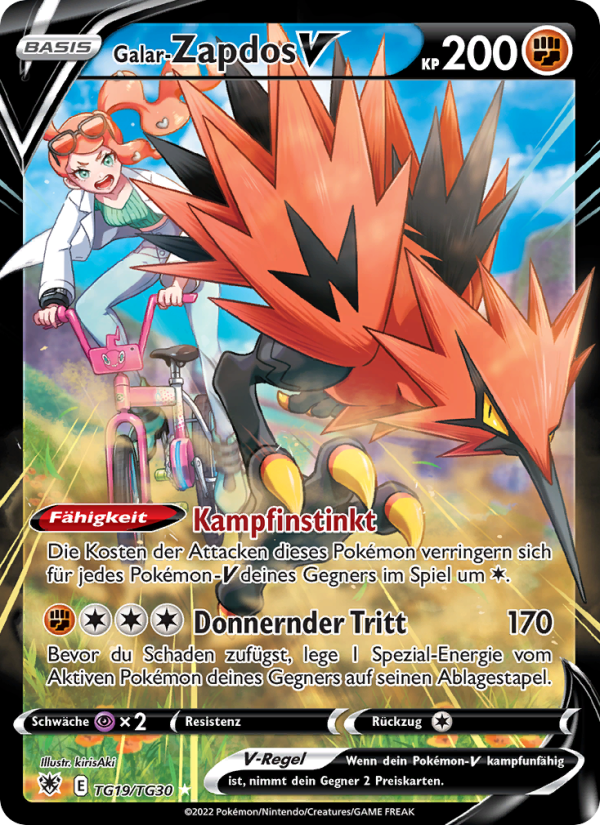 Galar-Zapdos V TG19 — Astral Radiance (German Pokémon TCG card)