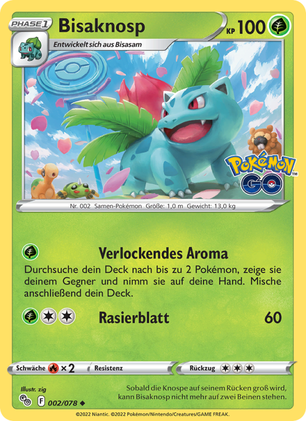 Bisaknosp 002 — Pokémon GO (German Pokémon TCG card)