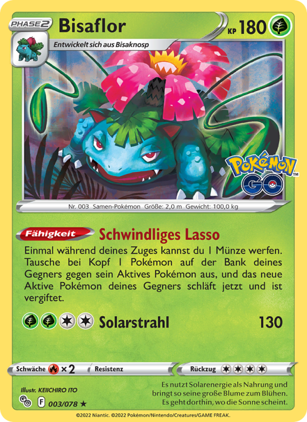 Bisaflor 003 — Pokémon GO (German Pokémon TCG card)