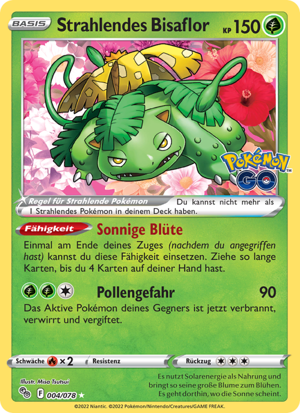 Strahlendes Bisaflor 004 — Pokémon GO (German Pokémon TCG card)