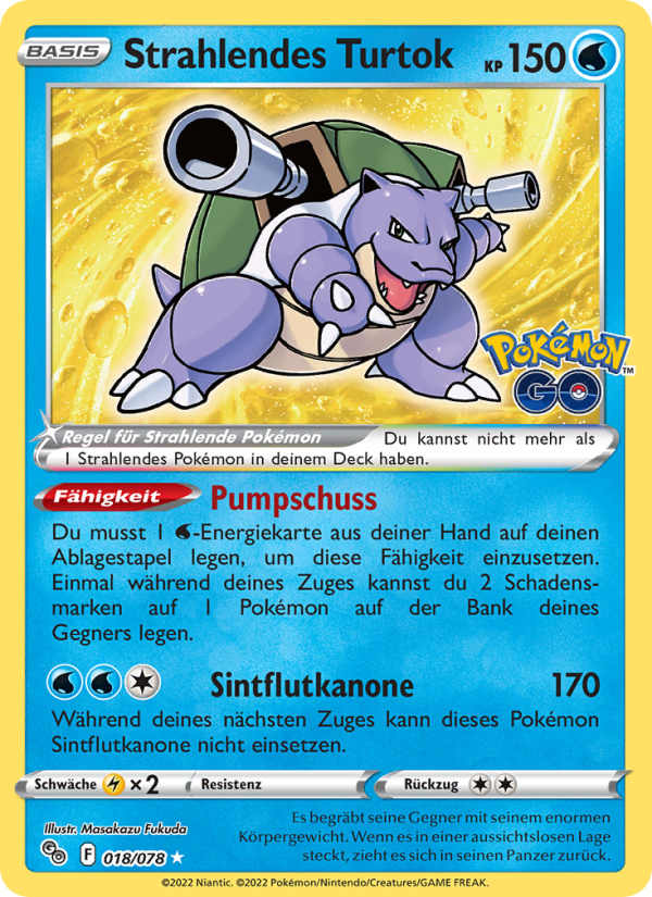 Strahlendes Turtok 018 — Pokémon GO (German Pokémon TCG card)