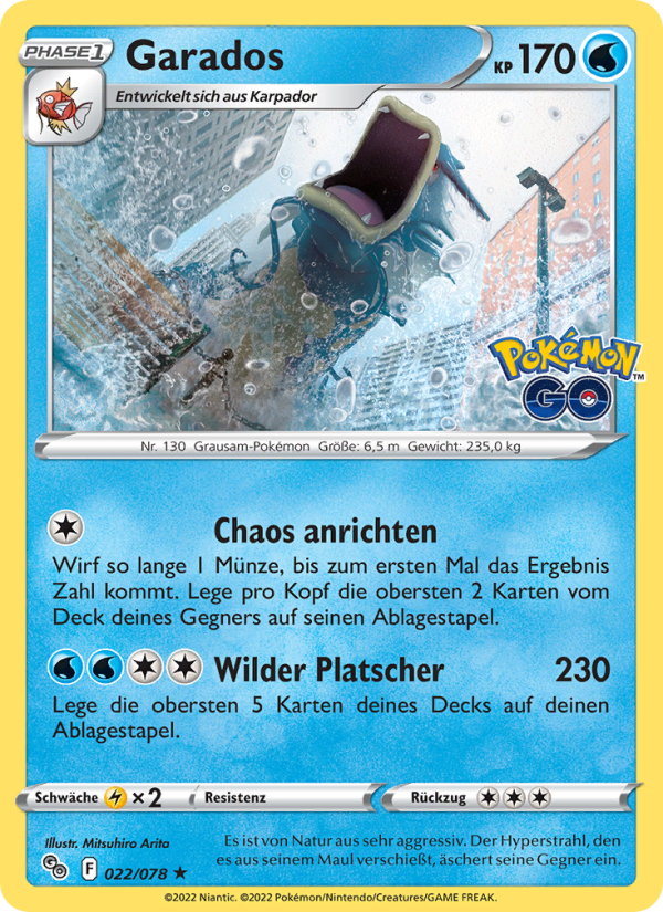 Garados 022 — Pokémon GO (German Pokémon TCG card)