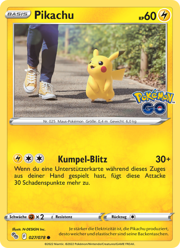 Pikachu 027 — Pokémon GO (German Pokémon TCG card)