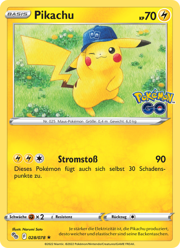 Pikachu 028 — Pokémon GO (German Pokémon TCG card)