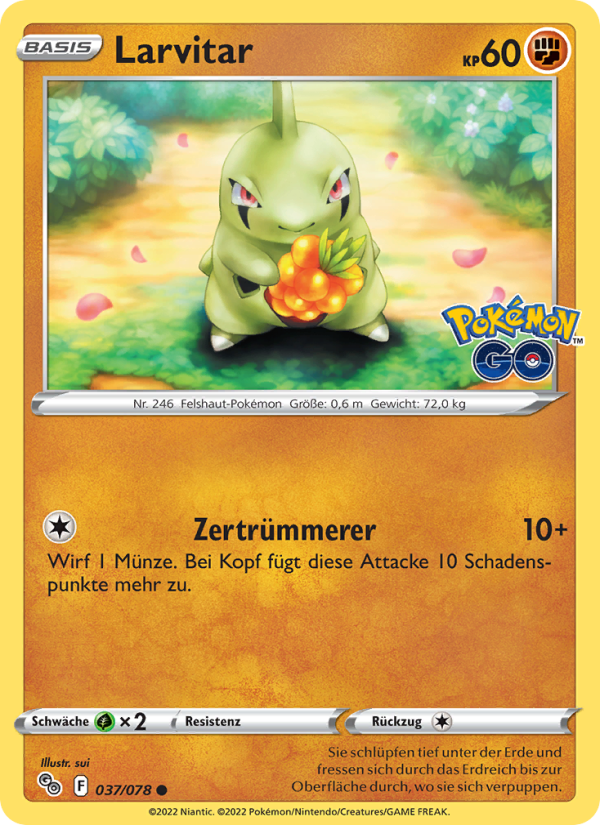 Larvitar 037 — Pokémon GO (German Pokémon TCG card)