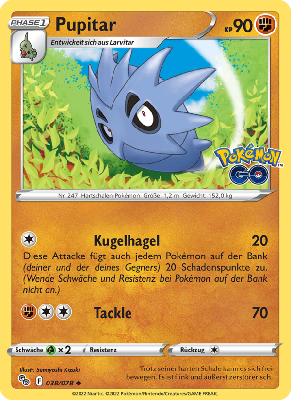 Pupitar 038 — Pokémon GO (German Pokémon TCG card)
