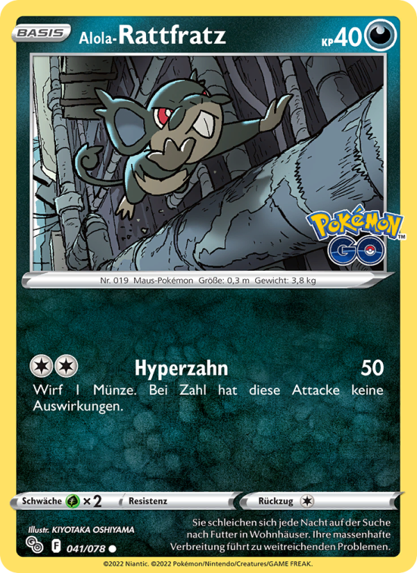 Alola-Rattfratz 041 — Pokémon GO (German Pokémon TCG card)
