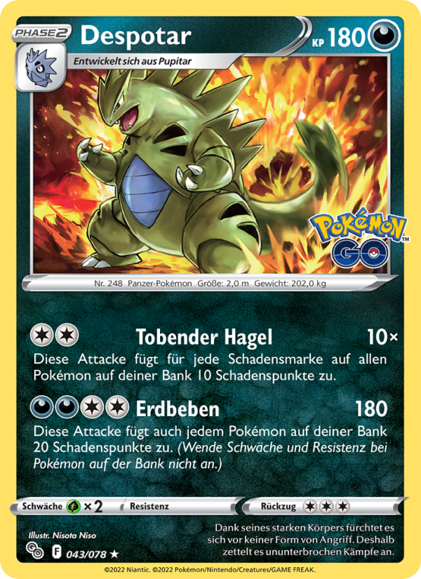 Despotar 043 — Pokémon GO (German Pokémon TCG card)
