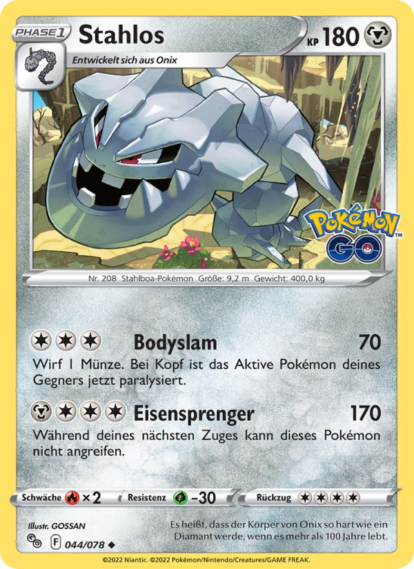 Stahlos 044 — Pokémon GO (German Pokémon TCG card)