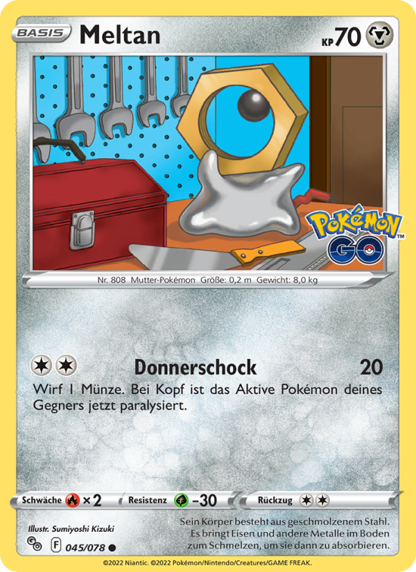 Meltan 045 — Pokémon GO (German Pokémon TCG card)