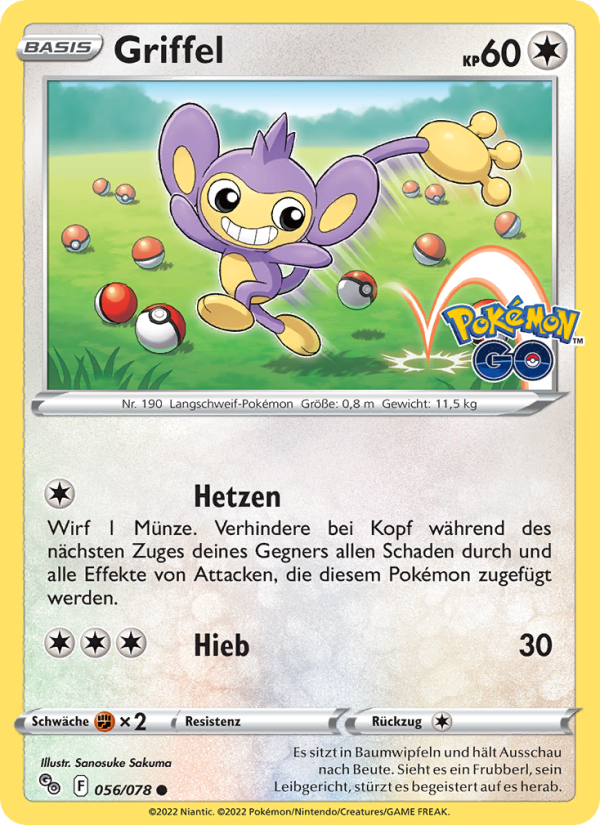 Griffel 056 — Pokémon GO (German Pokémon TCG card)