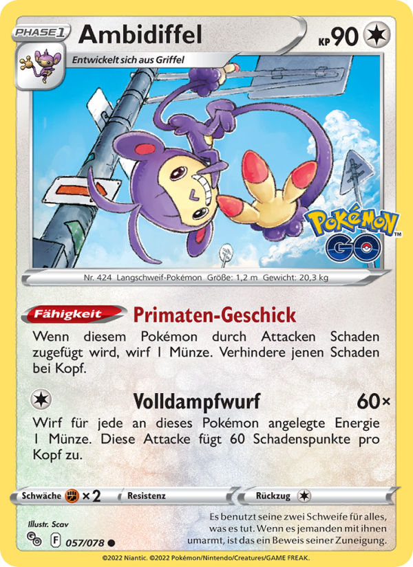 Ambidiffel 057 — Pokémon GO (German Pokémon TCG card)