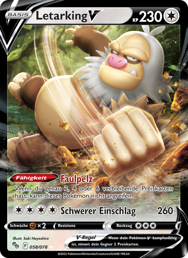 Letarking V 058 — Pokémon GO (German Pokémon TCG card)