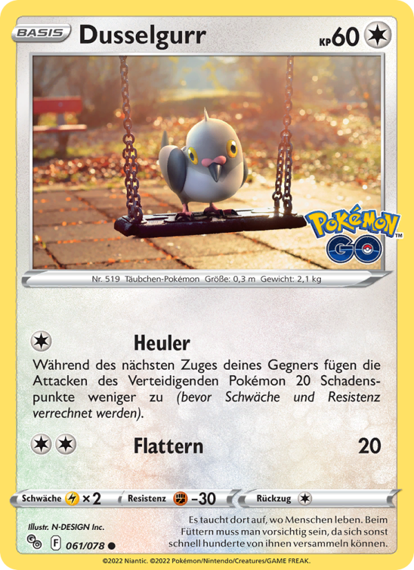 Dusselgurr 061 — Pokémon GO (German Pokémon TCG card)