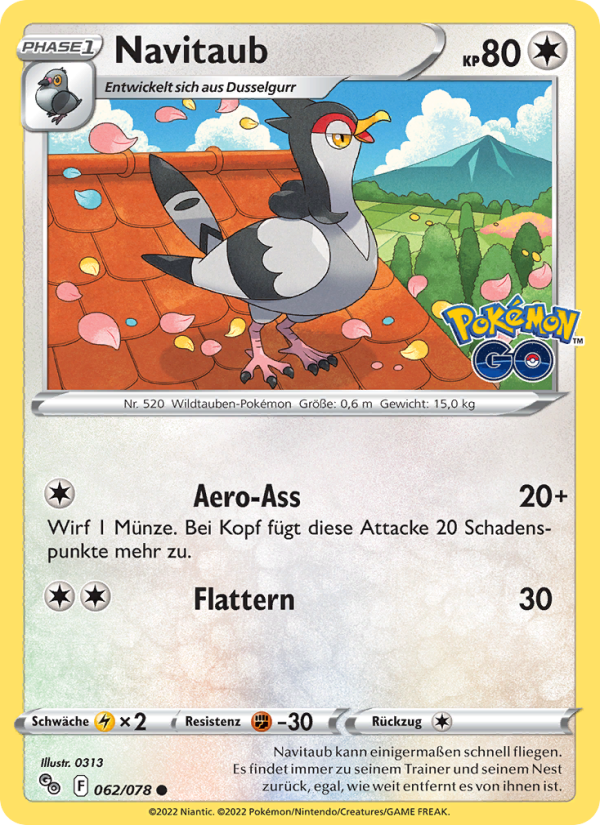 Navitaub 062 — Pokémon GO (German Pokémon TCG card)