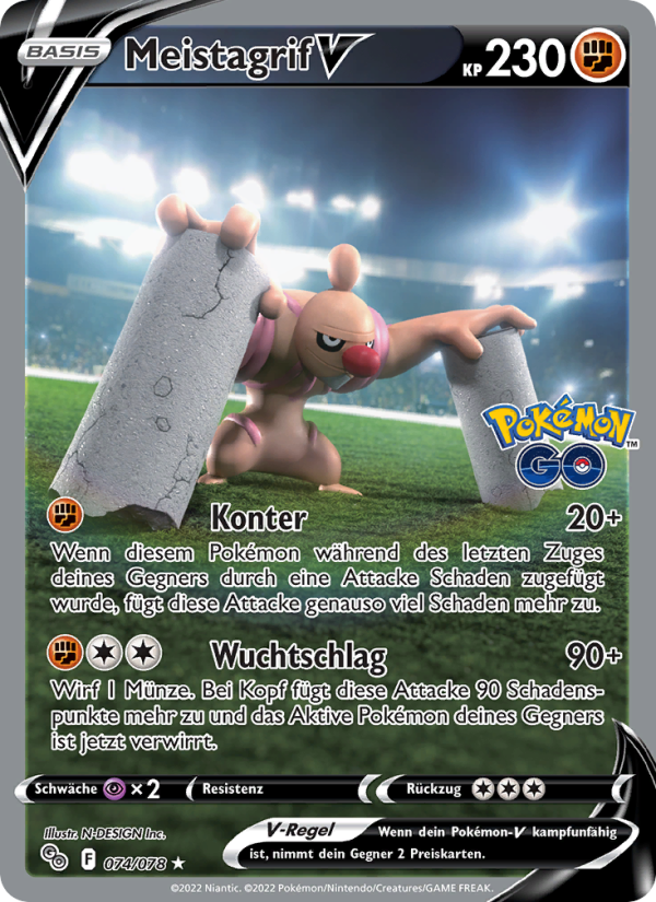 Meistagrif V 074 — Pokémon GO (German Pokémon TCG card)