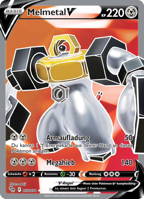 Melmetal V 075 — Pokémon GO (German Pokémon TCG card)
