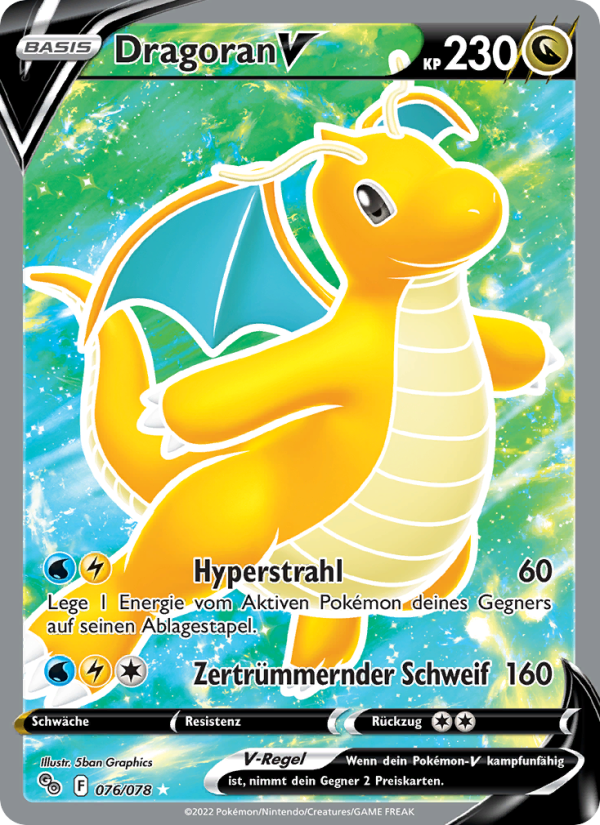 Dragoran V 076 — Pokémon GO (German Pokémon TCG card)
