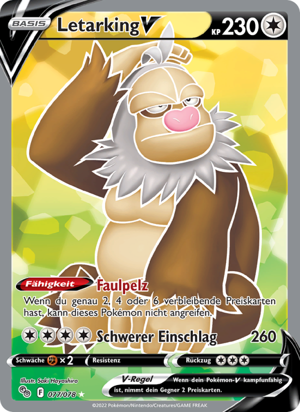 Letarking V 077 — Pokémon GO (German Pokémon TCG card)