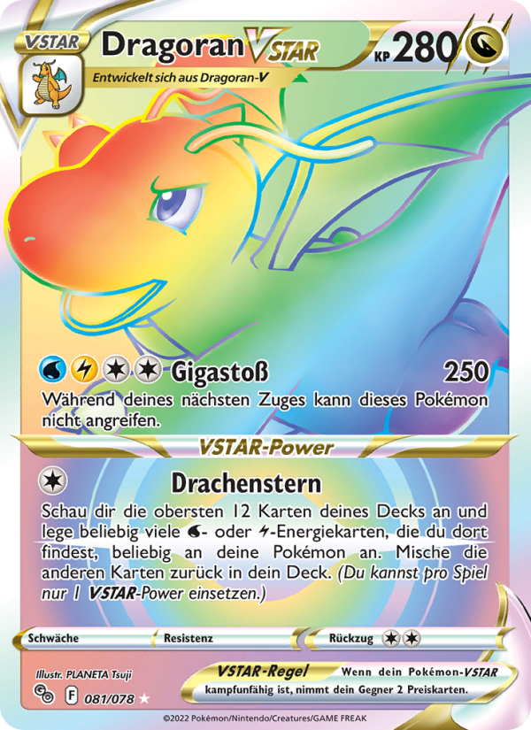 Dragoran VSTAR 081 — Pokémon GO (German Pokémon TCG card)