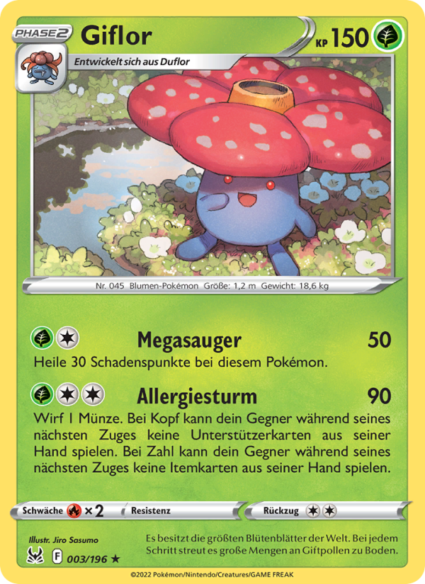 Giflor 003 — Lost Origin (German Pokémon TCG card)
