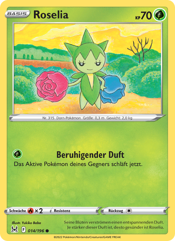 Roselia 014 — Lost Origin (German Pokémon TCG card)