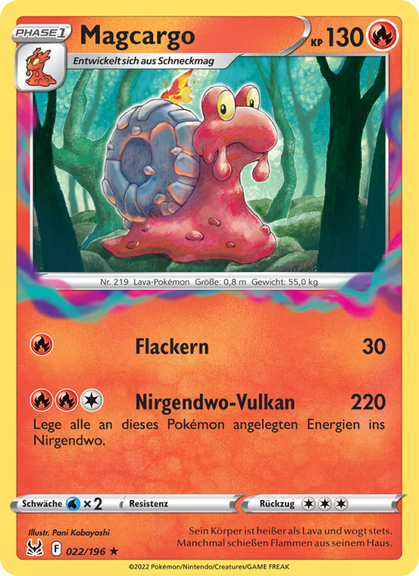 Magcargo 022 — Lost Origin (German Pokémon TCG card)