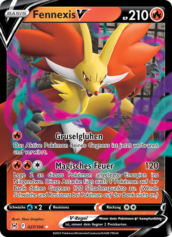 Fennexis V 027 — Lost Origin (German Pokémon TCG card)